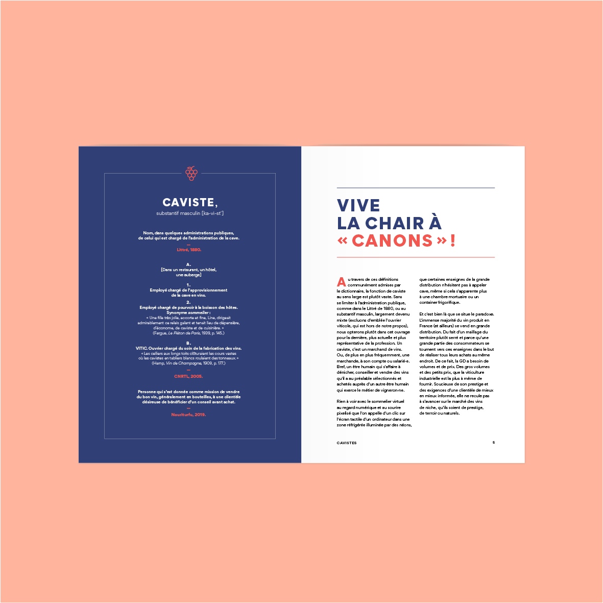 Design graphique et éditorial du livre Cavistes